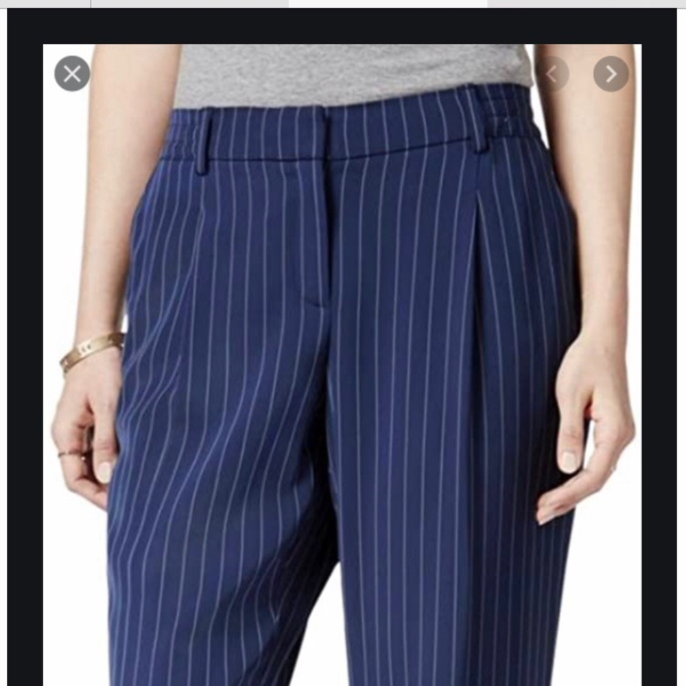 NWT Bar III Navy pinstripe Ankle Pants - Picture 1 of 5
